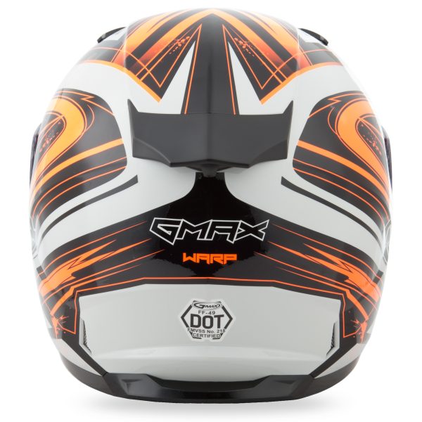 Helmet, GMAX FF-49 Full Face Warp Helmet White/Hi Vis Orange XL &#8211; Lightweight DOT Approved Helmet with COOLMAX® Interior and UV400 Resistant Face Shield &#8211; Ideal for Motorcycle Riders, Knobtown Cycle