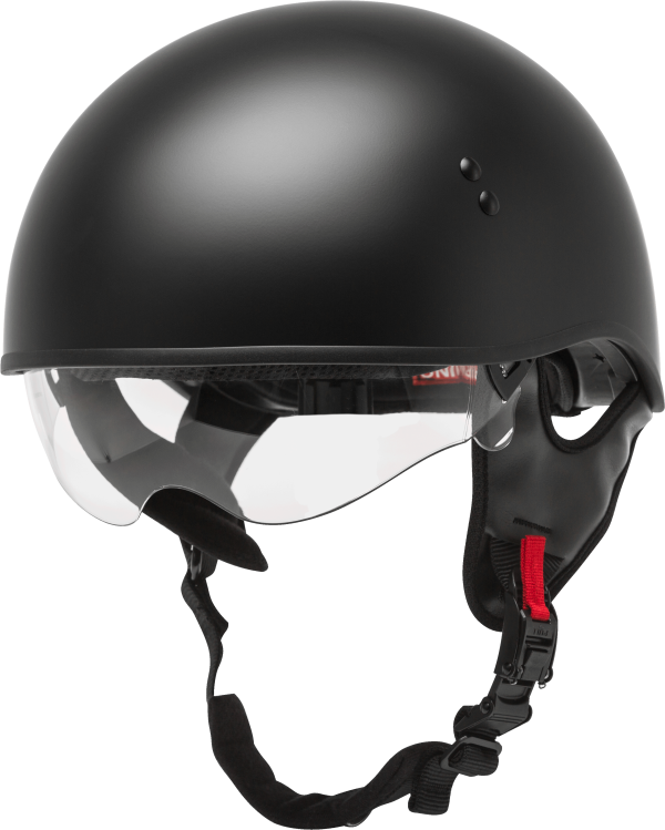 Hh 65 Half Helmet Naked Matte Black Xl, GMAX HH-65 Half Helmet Naked Matte Black XL | DOT Approved Helmet with COOLMAX® Interior | Removable Sun Shields and Neck Curtain | Intercom Compatible | Lightweight Dual-density EPS Technology | Motorcycle Half Helmets, Knobtown Cycle