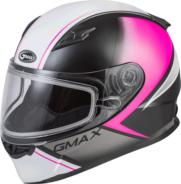 Ff 49s, GMAX FF-49S Full Face Hail Snow Matte Black/Pink/White Md Helmet &#8211; DOT Approved with COOLMAX Interior and UV400 Protection Shield &#8211; Intercom Compatible &#8211; Electric Shield Option &#8211; 191361109126, Knobtown Cycle