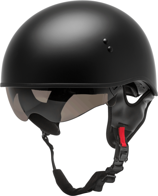 Hh 65 Half Helmet Naked Matte Black Xl, GMAX HH-65 Half Helmet Naked Matte Black XL | DOT Approved Helmet with COOLMAX® Interior | Removable Sun Shields and Neck Curtain | Intercom Compatible | Lightweight Dual-density EPS Technology | Motorcycle Half Helmets, Knobtown Cycle