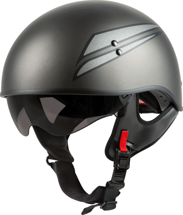 Hh 65 Half Helmet Union Naked Matte Grey/Silver Xs, GMAX HH-65 Half Helmet Union Naked Matte Grey/Silver XS &#8211; DOT Approved Coolmax Interior Removable Sun Shields Intercom Compatible &#8211; $84.95, Knobtown Cycle