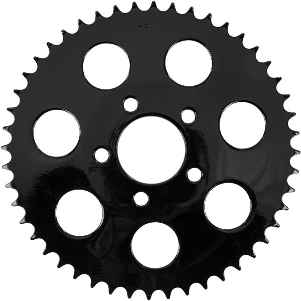 Gloss Black, Gloss Black Rear Sprocket 48t Dished Big Twin 00 13 | HARDDRIVE 191361073595 | Convert From Belt Drive to 530 Chain Drive | OEM Replacement Transmission Belt Pulleys | Rear Sprockets, Knobtown Cycle
