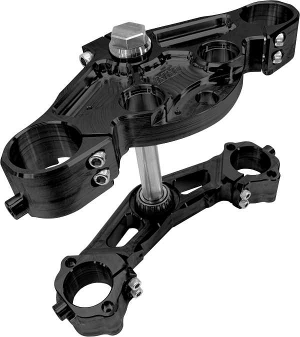 Dominator Tree Set, Hawg Halters Inc Dominator Tree Set Stk Conv Black Flt Pre 2013 49mm for Harley-Davidson FLTC FLTR FLTRX &#8211; Performance Triple Trees &#8211; Stock &#038; Track Style Conversion Kit &#8211; Black Anodized Finish &#8211; Stock Replacement &#8211; 155 characters, Knobtown Cycle