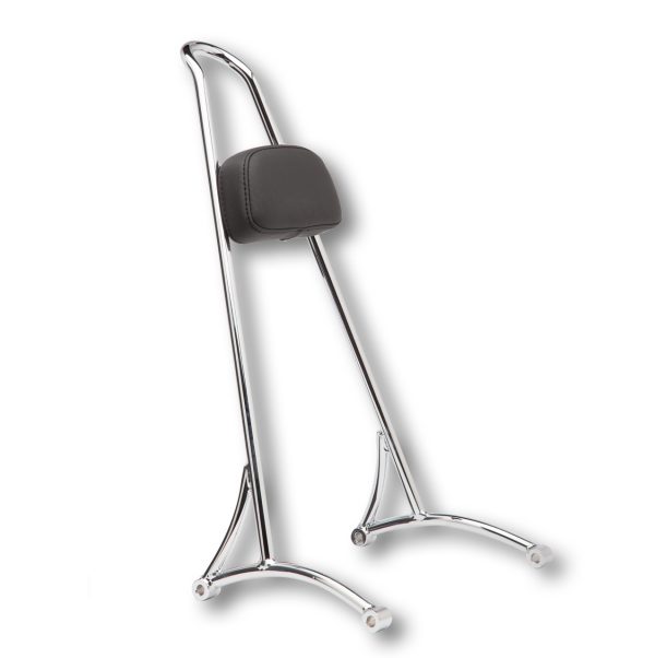 Tall Sissy Bar, Burly Brand Tall Sissy Bar with Pad Chrome XL 94-03 | Fits Harley Davidson Sportster 1200 &#038; 883 | Available in Short, Tall, or Stupid Tall | Easy Install &#038; Removal | Back Pad Included | Sissy Bars, Knobtown Cycle