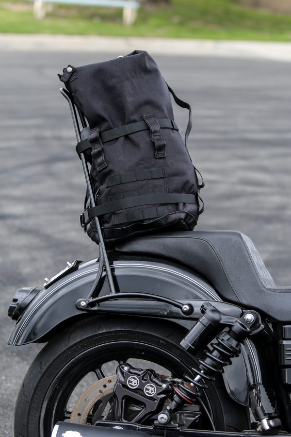 Sissy Bar Bag, Burly Brand Black Sissy Bar Bag | Durable CORDURA® &#038; Leather | MOLLE System | Moto Centric Zippers | Anti-Flail Snap System | $183.95, Knobtown Cycle