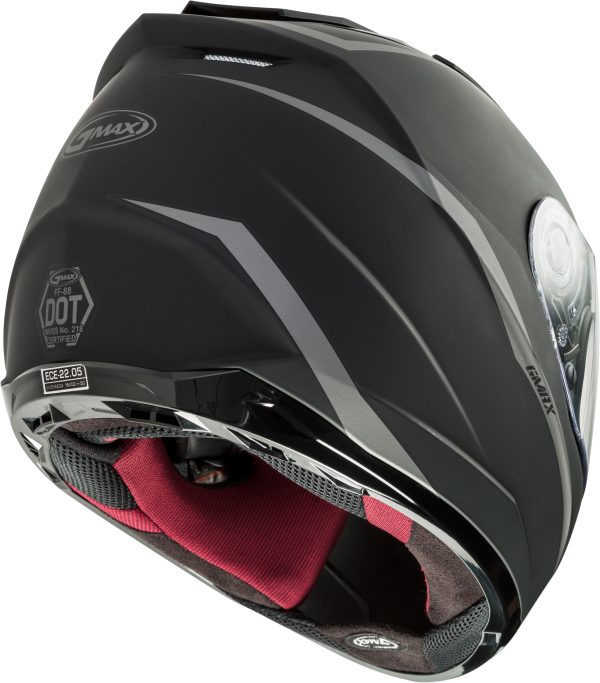 Helmet, GMAX FF-88 Full Face Precept Helmet Matte Black/Grey X | ECE/DOT Approved, SpaSoft™ Interior, Lightweight Shell | Intercom Compatible | UV400 Protection | Breath Deflector | Chin Curtain | GMAX Helmet, Knobtown Cycle