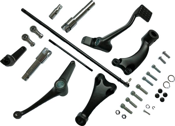 Forward Control Kit, Forward Control Kit Black XL 14 Up for Harley Davidson XL1200T, XL1200V, XL1200X, XL883N &#8211; Convert from Mid-Controls, Stretch Out Comfortably &#8211; Chrome Plated or Black Powdercoated Aluminum &#8211; Fits 2014-2020 Models &#8211; Control Kits, Knobtown Cycle