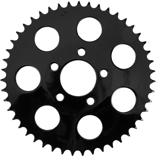 Gloss Black, Gloss Black Rear Sprocket 47t Dished Big Twin 00 13 | HARDDRIVE 191361073588 | Convert From Belt Drive to 530 Chain Drive | OEM Replacement Transmission Belt Pulleys | Rear Sprockets, Knobtown Cycle