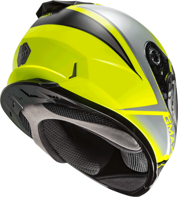 Helmet, GMAX FF-49S Full Face Hail Snow Helmet Matte Hi Vis/Blk/Gry Sm &#8211; DOT Approved with COOLMAX Interior and UV400 Protection &#8211; Intercom Compatible &#8211; Electric Shield Option &#8211; Helmet &#8211; Full Face, Knobtown Cycle