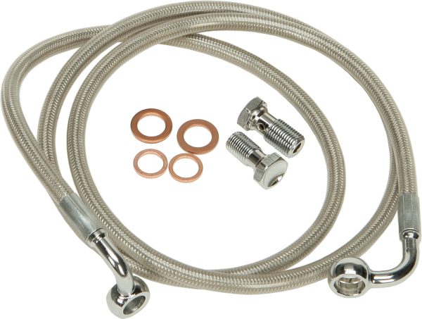 Brakeline Kit, Harddrive Brakeline Kit Clear Softail 19.64 &#8211; PTFE Teflon Lined Stainless Braided Hose &#8211; UV Protected PVC Cover &#8211; Lifetime Warranty &#8211; Made in USA, Knobtown Cycle