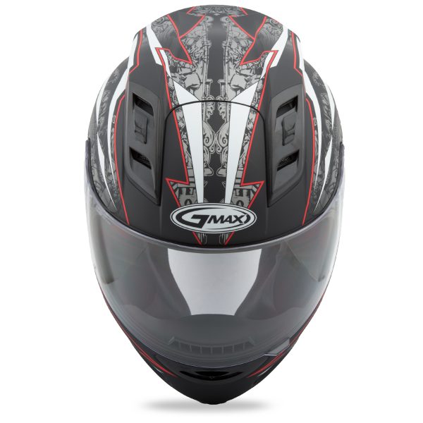 Gm, GMAX GM-69 Full Face Mayhem Helmet Matte Black/Silver/Red M &#8211; Lightweight Poly Alloy Shell, Coolmax Interior, DOT Approved &#8211; 191361033483, Knobtown Cycle