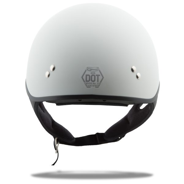 Hh 65, GMAX HH-65 Half Helmet Naked Matte White LG | DOT Approved Helmet with COOLMAX Interior, Dual-Density EPS Technology, Intercom Compatible | Motorcycle Half Helmets, Knobtown Cycle
