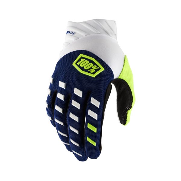 Airmatic Gloves, Airmatic Gloves Navy/White XL | Everyday Comfort for All Types of Riding | Distinct Neoprene Cuff, TPR Details, Clarino Palm | Silicone Print for Grip | Tech Thread | 841269183628, Knobtown Cycle