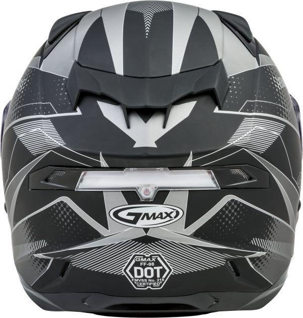 Ff 98 Full Face Apex Helmet, GMAX FF-98 Full Face Apex Helmet Matte Black/Dark Silver Sm | ECE/DOT Approved, LED Rear Light, Quick Release Shield | Lightweight Poly Alloy Shell | Breath Deflector, UV Protection | Intercom Compatible, Knobtown Cycle