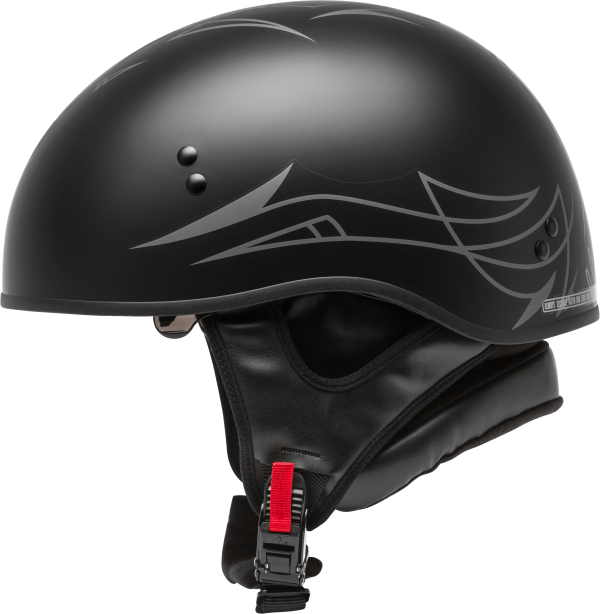 Hh 65 Half Helmet Pin Naked Matte Black/Dark Silver Sm, GMAX HH-65 Half Helmet Pin Naked Matte Black/Dark Silver Sm &#8211; DOT Approved with COOLMAX® Interior &#8211; Intercom Compatible &#8211; Helmet &#8211; Half Helmets, Knobtown Cycle