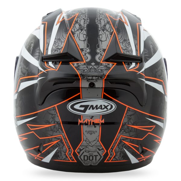 Gm 69 Full Face Mayhem Helmet, GMAX GM-69 Full Face Mayhem Helmet Black/Silver/Hi Vis Orange 3x &#8211; Lightweight Poly Alloy Shell, Coolmax Interior, DOT Approved, Knobtown Cycle