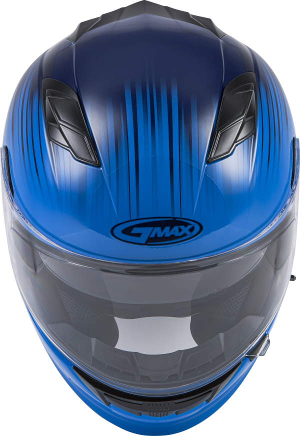 Helmet, GMAX FF-98 Full Face Reliance Helmet Blue/Navy Blue 3x | ECE/DOT Approved, LED Rear Light, Quick Release Shield | Lightweight Poly Alloy Shell | SpaSoft Interior | UV400 Shield | Breath Deflector | Intercom Compatible, Knobtown Cycle