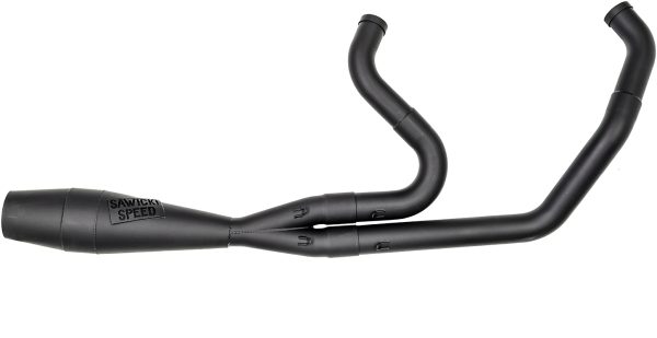 2 into 1 Exhaust, SAWICKI 2in1 M8 Softail Shorty Cannon Black Exhaust System &#8211; Performance Headers &#8211; Stainless Steel &#8211; Made in USA &#8211; 155 Characters, Knobtown Cycle