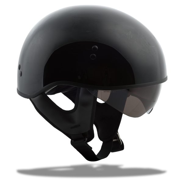 Hh 65, GMAX HH-65 Half Helmet Naked Black XS | DOT Approved COOLMAX Interior | Removable Sun Shields &#038; Neck Curtain | Intercom Compatible | Lightweight &#038; Ventilated, Knobtown Cycle