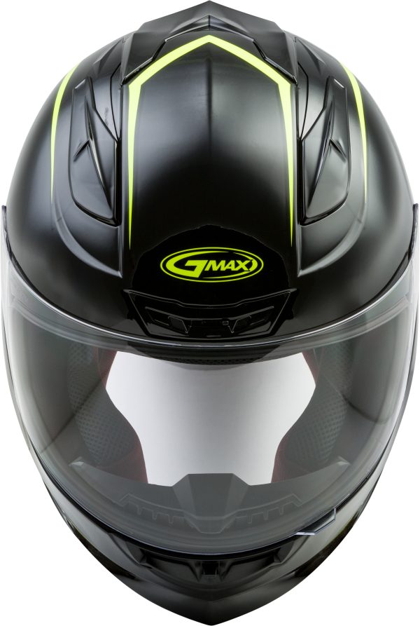 Helmet, GMAX FF-88 Full Face Precept Helmet Black/Hi Vis Yellow 2x | ECE/DOT Approved, SpaSoft™ Interior, Lightweight Shell | Intercom Compatible | UV400 Protection | Breath Deflector | Chin Curtain | GMAX Helmet, Knobtown Cycle