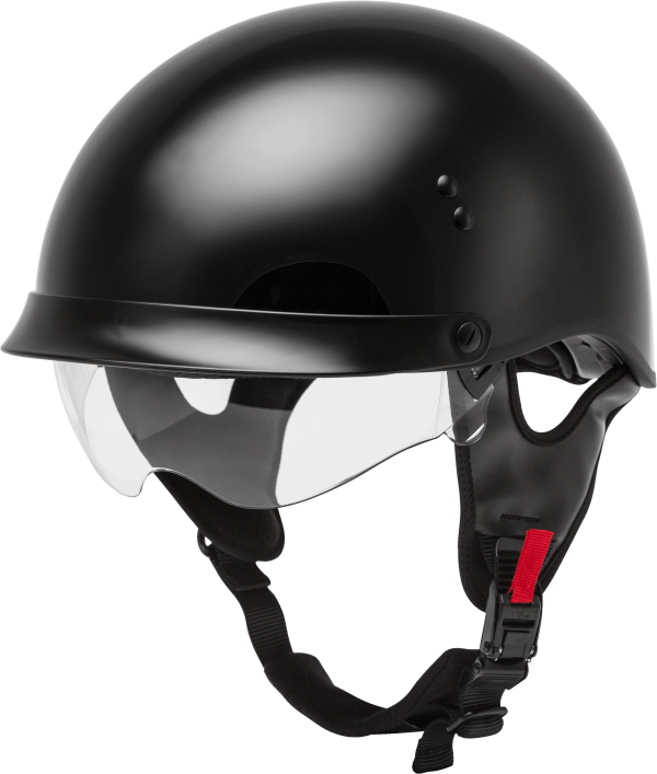 Hh 65 Half Helmet Full Dressed Black Lg, GMAX HH-65 Half Helmet Full Dressed Black LG | DOT Approved Helmet with COOLMAX Interior, Dual Density EPS, Intercom Compatible | Removable Sun Shields &#038; Neck Curtain | Motorcycle Half Helmet, Knobtown Cycle