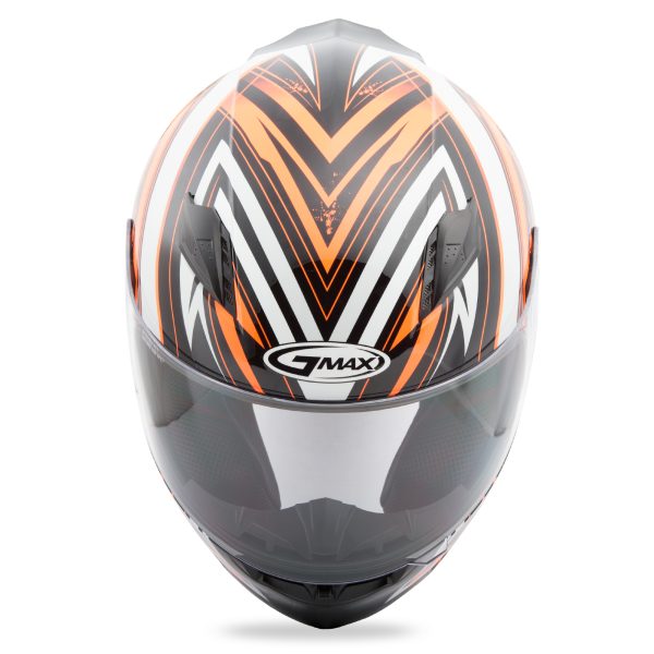 Helmet, GMAX FF-49 Full Face Warp Helmet White/Hi Vis Orange XS &#8211; Lightweight DOT Approved Helmet with COOLMAX® Interior, UV400 Face Shield, and Ventilation System &#8211; Ideal for Motorcycle Riders &#8211; Helmet &#8211; Full Face, Knobtown Cycle
