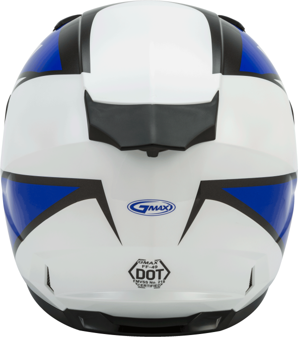 Helmet, GMAX FF-49 Full Face Deflect Helmet White/Blue 3x | Lightweight DOT Approved Helmet with COOLMAX® Interior and UV400 Protection | Intercom Compatible | Helmet &#8211; Full Face, Knobtown Cycle