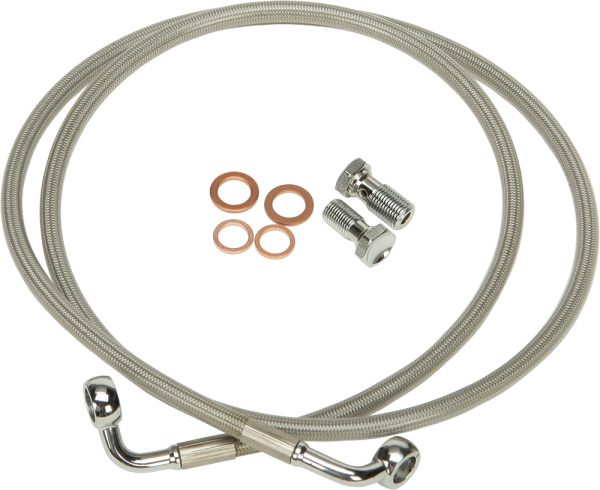 Brakeline Kit Sportster, Brakeline Kit Sportster | HARDDRIVE 32.11 | PTFE Teflon Lined Stainless Braided Hose | UV Protected PVC Cover | Lifetime Warranty | Made in USA | Brake Lines, Knobtown Cycle