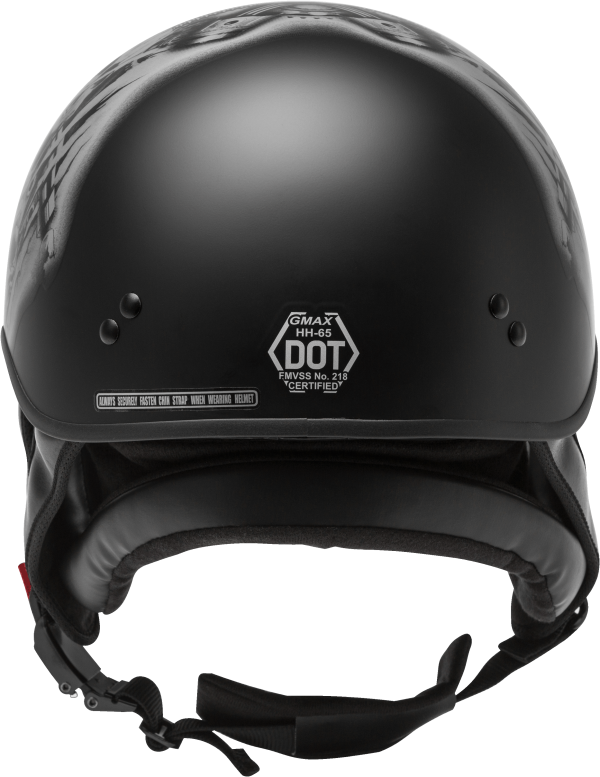 Helmet, GMAX HH-65 Half Helmet Tormentor Naked Matte Black/Silver XL &#8211; DOT Approved with COOLMAX Interior and Dual-Density EPS Technology &#8211; Intercom Compatible &#8211; Motorcycle Helmet for Half Helmets, Knobtown Cycle