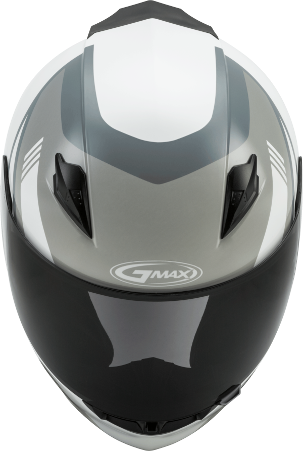 Helmet, GMAX FF-49 Full Face Deflect Helmet White/Grey LG | DOT Approved, COOLMAX Interior, UV400 Protection | Lightweight Poly Alloy Shell | Intercom Compatible | 191361111556, Knobtown Cycle