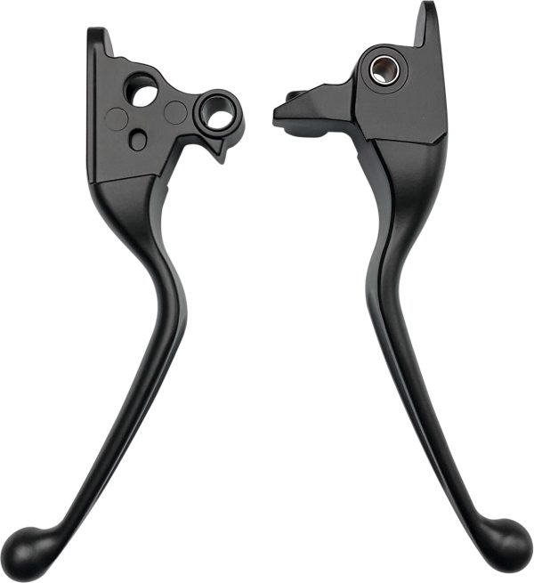 Smooth Lever Set, Smooth Lever Set Black Touring 08-13 w/Cable Clutch | HARDDRIVE 191361146060 | Matte Black or Chrome Finish | Ergonomic Design | Custom Designs | Sold in Pairs | Fits 2008-2013 Harley Davidson Models | Lever Sets, Knobtown Cycle