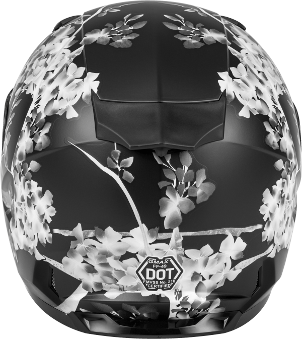 Helmet, GMAX FF-49 Full Face Blossom Helmet Matte Black/White/Grey Md &#8211; Lightweight DOT Approved Helmet with COOLMAX® Interior and UV400 Protection, Knobtown Cycle