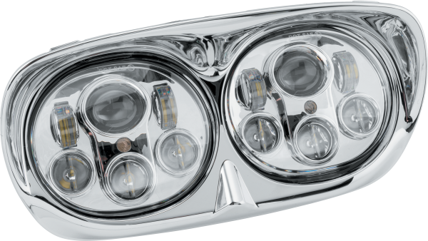 Led Headlight, Letric Lighting Co LED Headlight Chrome Filter &#8217;98-&#8217;13 for Harley Davidson FLTR Road Glide &#8211; Headlights for Various Models &#8211; 810088721427, Knobtown Cycle