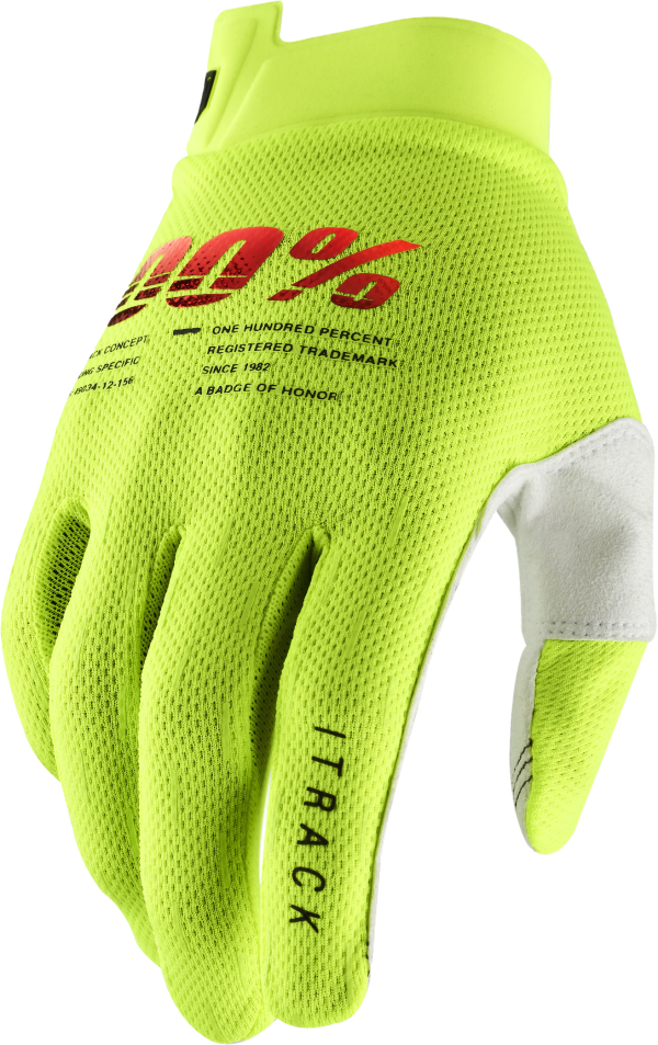 Itrack, Itrack Youth Gloves Fluo Yellow Sm &#8211; Stylish Embossed Slip-On Cuff, Seamless Mesh Top Hand, Maximum Comfort and Durability &#8211; 841269185332, Knobtown Cycle