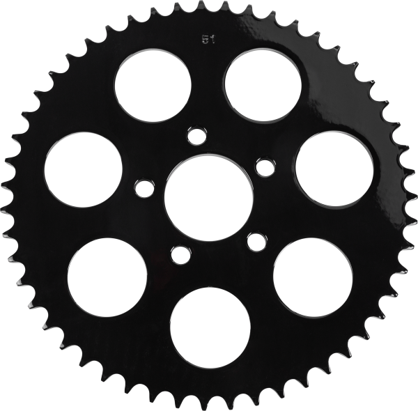 Gloss Black, Gloss Black Rear Sprocket 51t Big Twin 00 13 | HARDDRIVE 191361073564 | Convert From Belt Drive to 530 Chain Drive | OEM Replacement Pulleys | Rear Sprockets, Knobtown Cycle