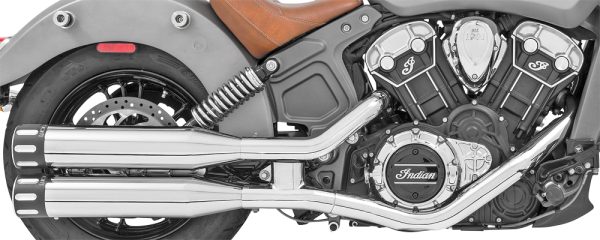 Eagle Slip Ons, Eagle Slip Ons 4&#8243; Chrome W/Black Tip Scout | FREEDOM 685.49 Slip On Exhaust for 2015-2018 Indian Scout &#038; Scout Sixty &#8211; Made in U.S.A.!, Knobtown Cycle