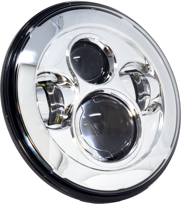 7 inch, 7&#8243; LED Headlight Chrome Indian by LETRIC LIGHTING CO &#8211; 810088722370 &#8211; Bright and durable headlight for Indian motorcycles. Perfect for enhancing visibility on the road, Knobtown Cycle