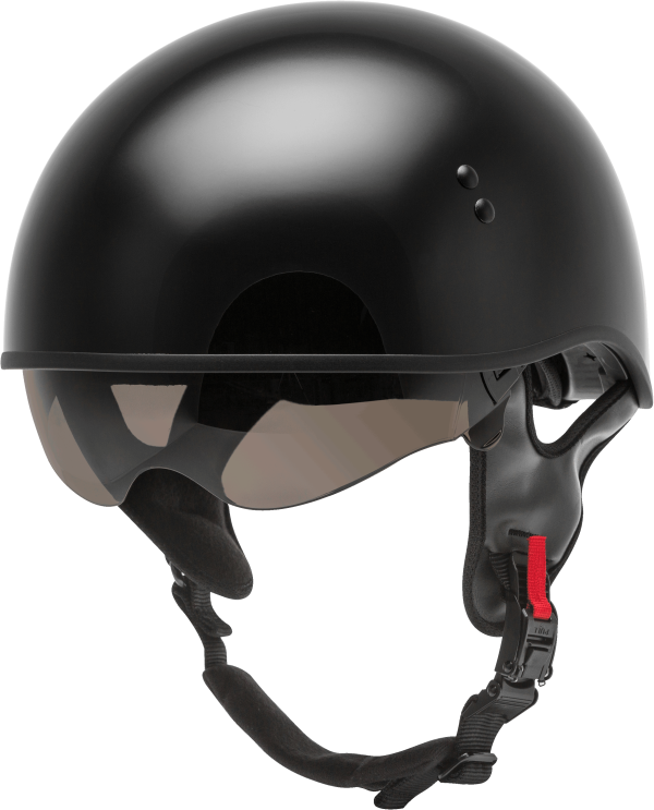 Hh 65, GMAX HH-65 Half Helmet Naked Black Md | DOT Approved COOLMAX Interior Removable Sun Shields Neck Curtain Dual-density EPS Technology Intercom Compatible | 191361232404, Knobtown Cycle