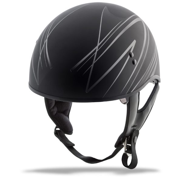 Hh 65 Half Helmet, GMAX HH-65 Half Helmet Torque Naked Matte Black/Silver XL | DOT Approved, COOLMAX Interior, Dual-Density EPS Technology | Intercom Compatible | 191361037849, Knobtown Cycle