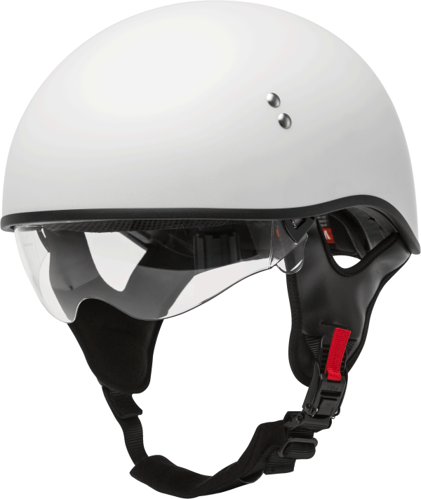 Hh 65, GMAX HH-65 Half Helmet Naked Matte White 2x | DOT Approved, COOLMAX Interior, Dual-Density EPS Technology | Intercom Compatible | 191361232503, Knobtown Cycle