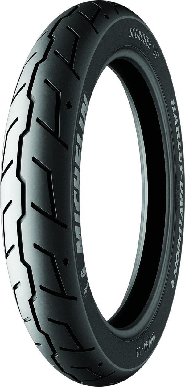 Tire Scorcher 31 Front 110/90b19 62h Belted Bias Tl, MICHELIN Tire Scorcher 31 Front 110/90b19 62h Belted Bias Tl for Harley-Davidson Dyna, Sportster, and Touring Models &#8211; Long Mileage, Exceptional Comfort, and Handling &#8211; Motorcycle Tire, Knobtown Cycle