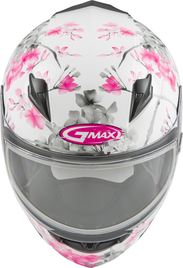 Ff 49s Full Face Blossom Snow Helmet White/Pink/Grey Sm, GMAX FF-49S Full Face Blossom Snow Helmet White/Pink/Grey Sm &#8211; DOT Approved Lightweight Helmet with COOLMAX® Interior and UV400 Protection &#8211; Intercom Compatible, Knobtown Cycle