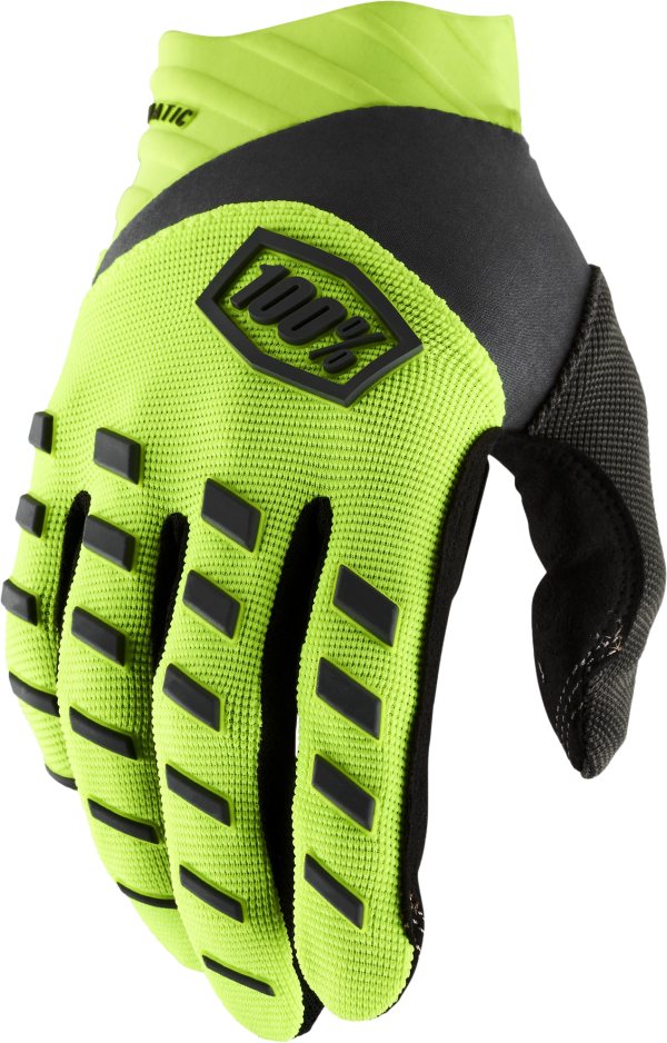 Airmatic Gloves, Airmatic Gloves Fluo Yellow/Black Sm &#8211; Everyday Comfort for All Types of Riding | Durable Neoprene Cuff, TPR Knuckle Protection, Clarino Palm | Silicone Grip, Tech Thread | 841269183543, Knobtown Cycle