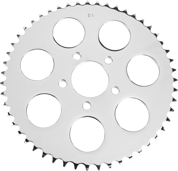 Chrome, Chrome Rear Sprocket 51t Big Twin 00 13 | HARDDRIVE 191361073472 | Convert From Belt Drive to 530 Chain Drive | Transmission Belt Pulleys OEM Replacements | Rear Sprockets, Knobtown Cycle