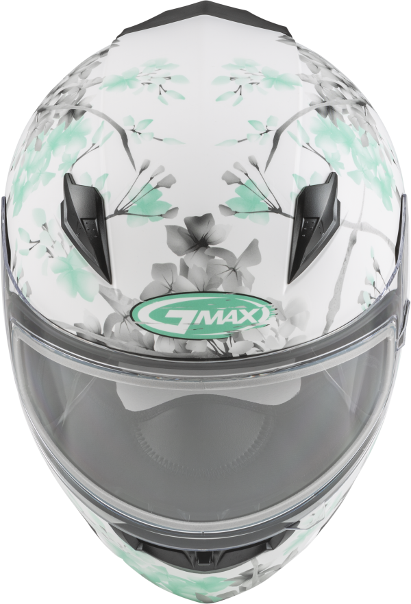 Helmet, GMAX FF-49s Full Face Blossom Snow Helmet Matte White Teal Grey Large &#8211; DOT Approved Lightweight Helmet with COOLMAX Interior and UV400 Protection &#8211; Intercom Compatible &#8211; $134.95, Knobtown Cycle