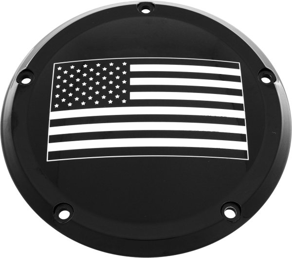 7 Tc Derby Cover, Custom Engraving LTD 7 Tc Derby Cover American Flag Black | CNC Machined 6061 Billet Aluminum | Made in USA | Fits 2007-2018 Harley Davidson Models | Engraving Available | High Quality PPG Paint | 3-Year Warranty, Knobtown Cycle