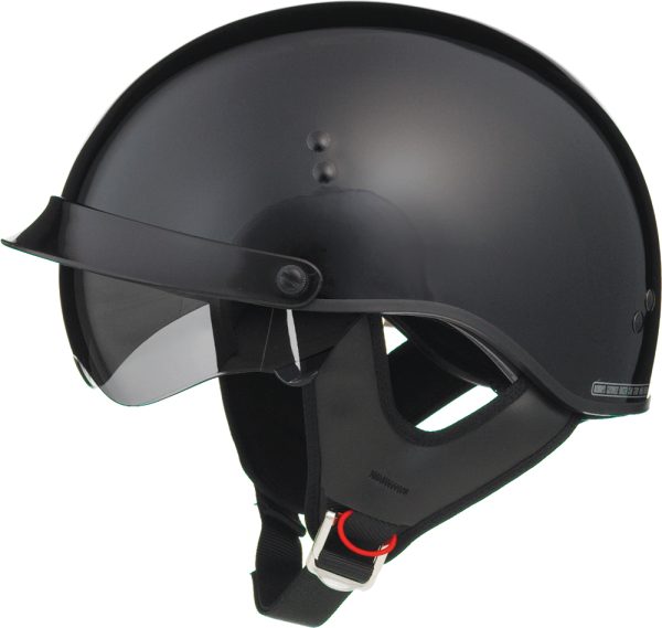 Gm55 Full Dress Half Helmet Black Xs, GMAX GM55 Full Dress Half Helmet Black XS &#8211; Retractable Sun Shield, Lightweight Design &#8211; DOT Approved &#8211; Affordable Price!, Knobtown Cycle