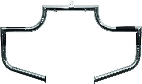 Engine Guards, Lindby Engine Guard HD Twinbar FLH Touring 97 Up Chrome &#8211; Fits Harley Davidson FLHR Road King, FLHX Street Glide, FLHXS Street Glide Special, FLRT Freewheeler &#8211; Triple Chrome Plated, 1 1/4&#8243; Diameter, Flip Down Foot Pegs &#8211; Hardware Included, Knobtown Cycle