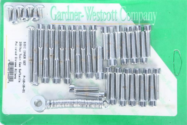 Big Twin Cam, GARDNERWESTCOTT Big Twin Cam And Primary 00-06 TC Softail Models Bolt Set &#8211; Polished Chrome Plated &#8211; Made in USA &#8211; Fits Various Harley Davidson Models &#8211; Cam and Primary Bolt Sets, Knobtown Cycle