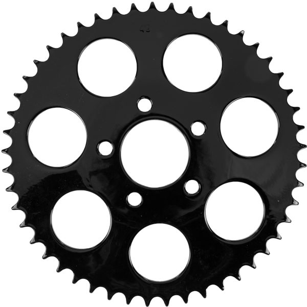 Gloss Black, Gloss Black Rear Sprocket 49t Dished Big Twin 00 13 | HARDDRIVE 191361073601 | Convert From Belt Drive to 530 Chain Drive | OEM Replacement | Rear Sprockets, Knobtown Cycle
